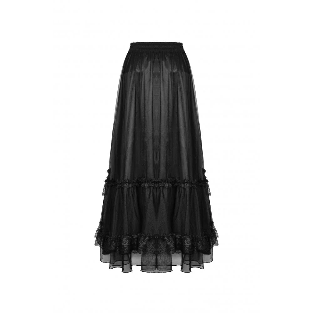 Women's Gothic Ruffled Layered Skirt - Image 8