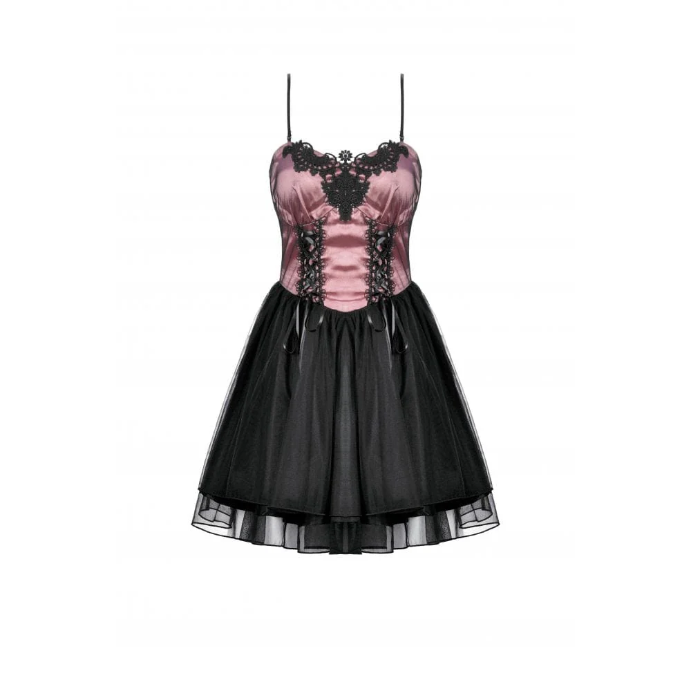 Women's Gothic Satin Multilayered Slip Dress Graduation Dress - Image 14