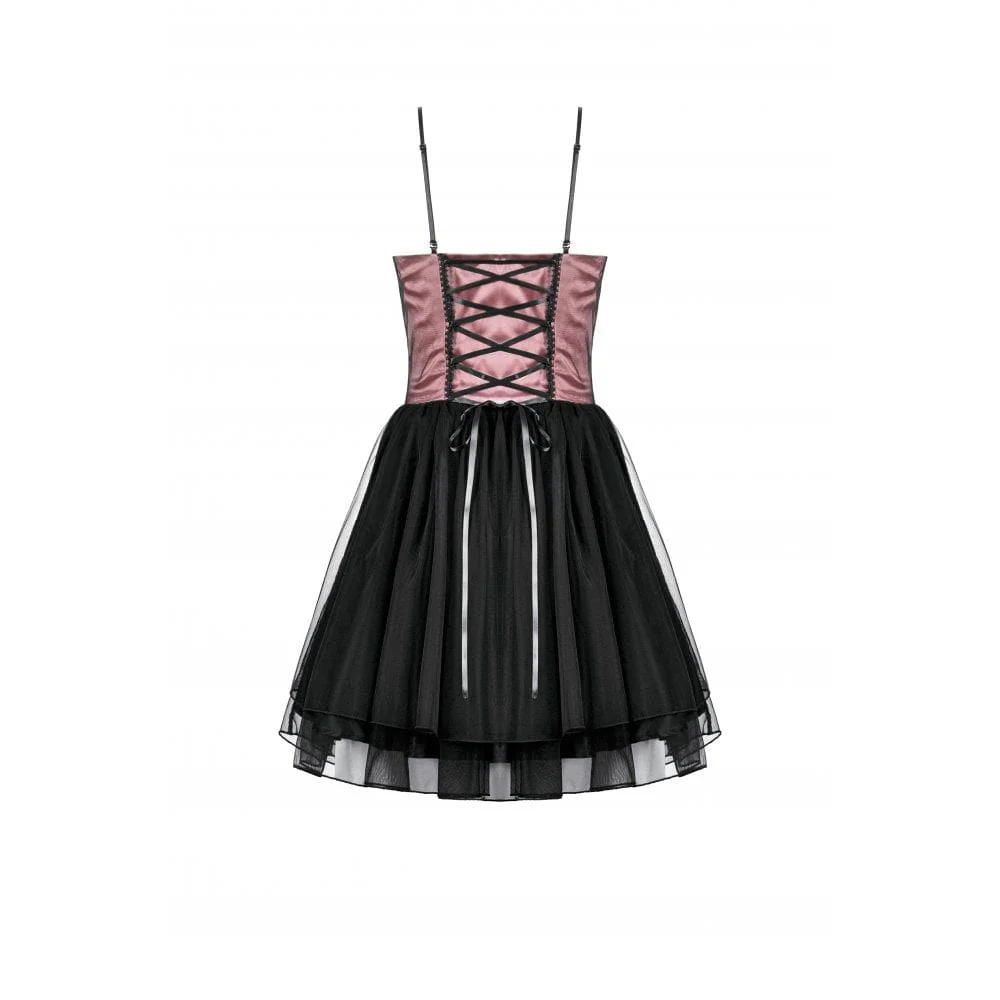 Women's Gothic Satin Multilayered Slip Dress Graduation Dress - Image 15