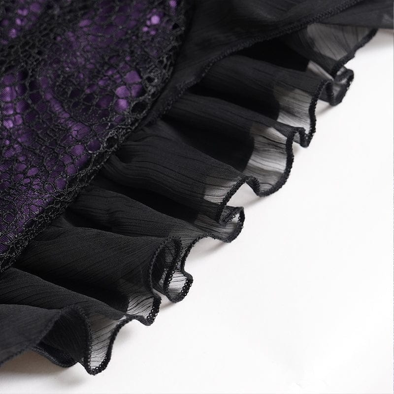 Women's Gothic Scale Printed Lace Splice Mermaid Dress Wedding Dress - Image 13