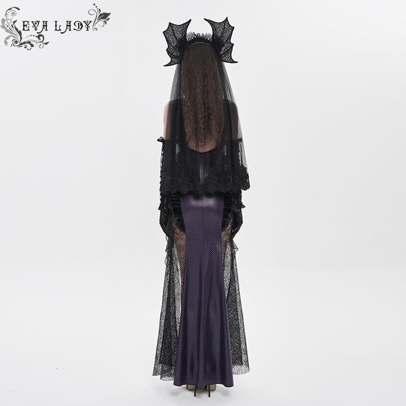 Women's Gothic Scale Printed Lace Splice Mermaid Dress Wedding Dress - Image 6