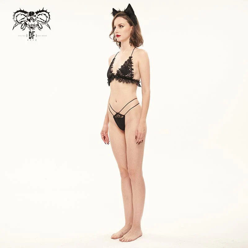 Women's Gothic Sexy Lace Bra Lingerie Set - Image 4