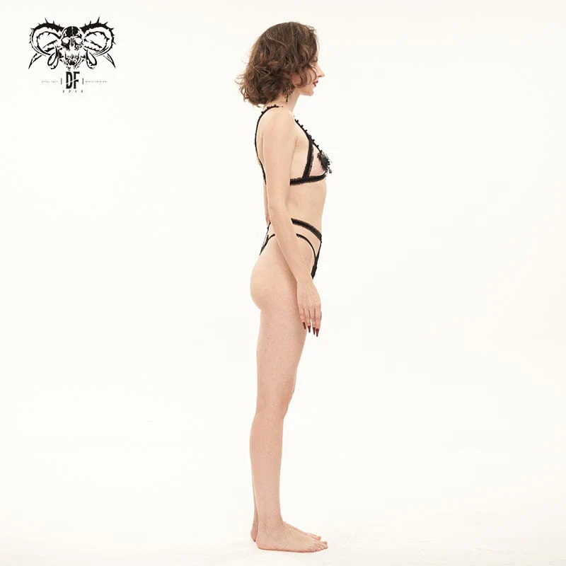 Women's Gothic Sexy Lace Bra lingerie Set - Image 4