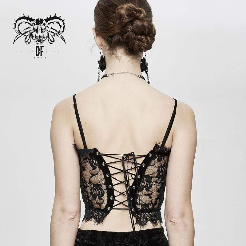 Women's Gothic Sheer Floral Lace Bustiers - Image 3