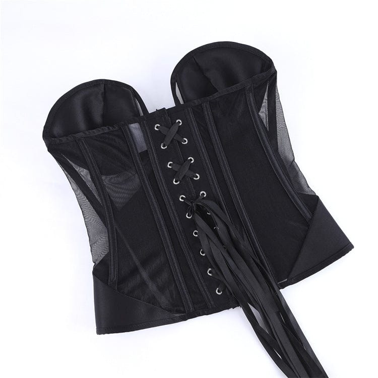 Women's Gothic Sheer Lace-up Overbust Corset - Image 6