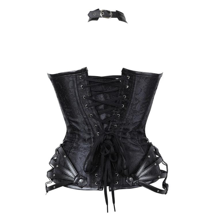 Women's Gothic Side Zipper Halter Top Corsets - Image 11