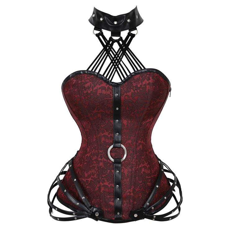 Women's Gothic Side Zipper Halter Top Corsets - Image 15