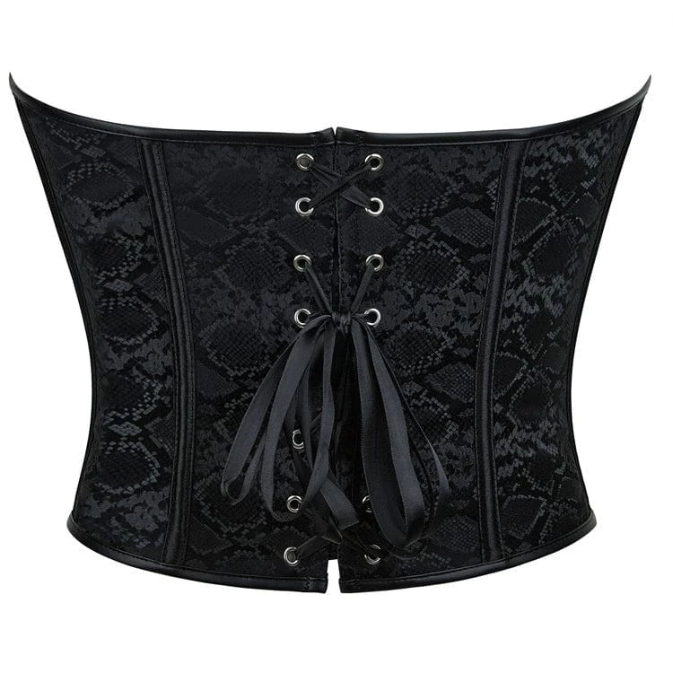 Women's Gothic Single-breasted Lace-up Overbust Corset - Image 3