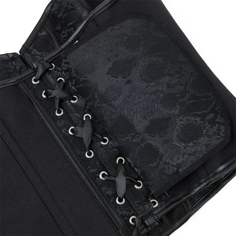 Women's Gothic Single-breasted Lace-up Overbust Corset - Image 5
