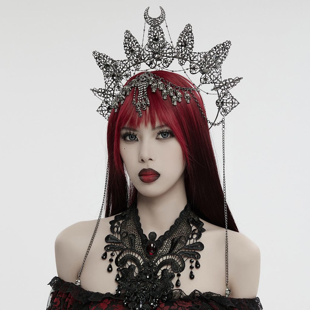 Women's Gothic Skull Chain Crown Headwear - Image 2
