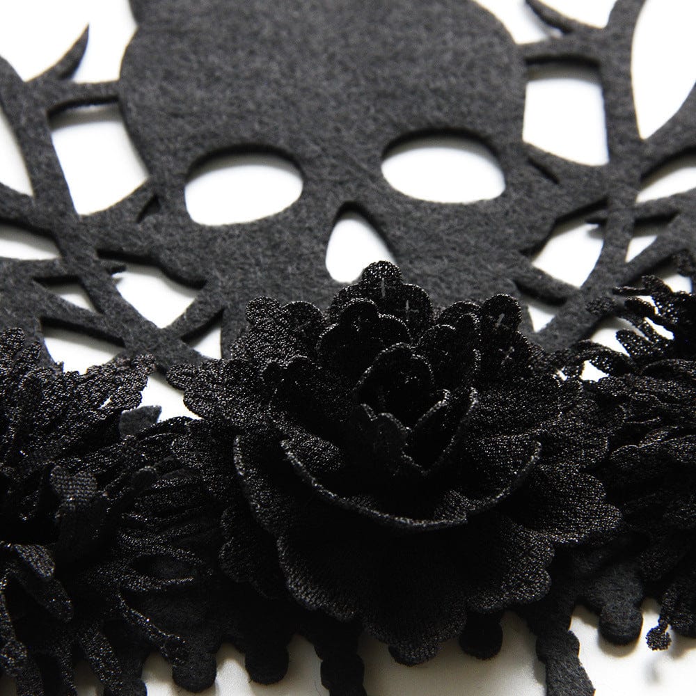 Women's Gothic Skull Cutout Floral Headwear - Image 7