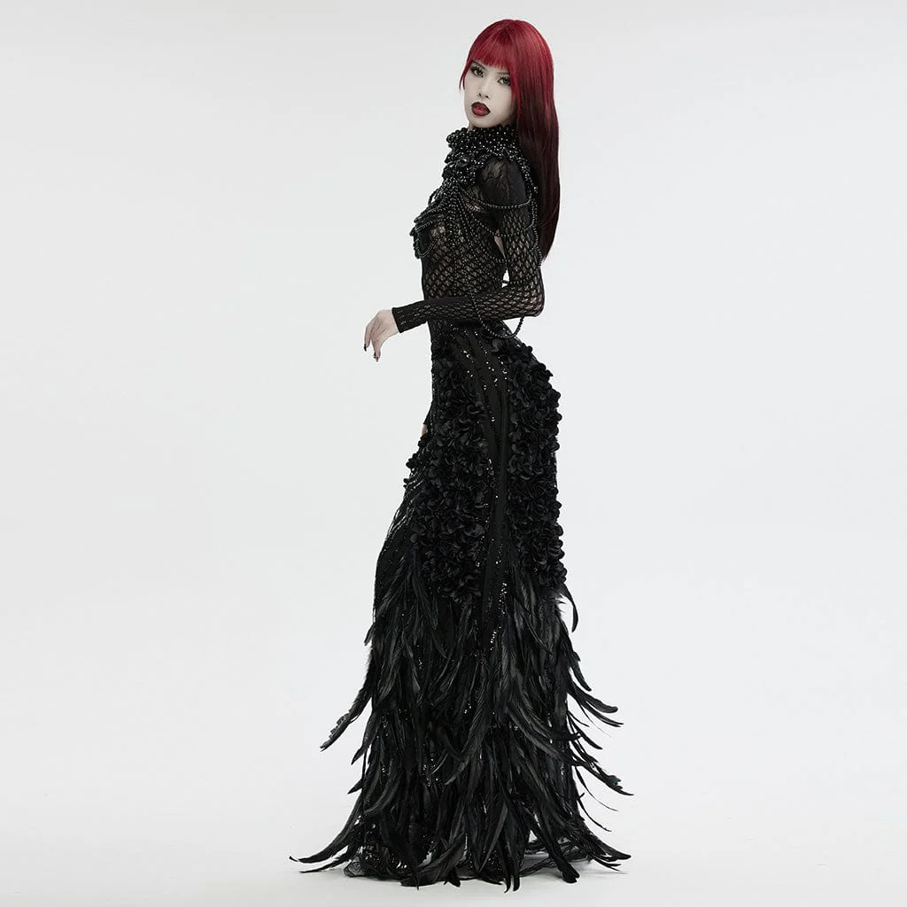Women's Gothic Skull Layered Beaded Neckwear - Image 4