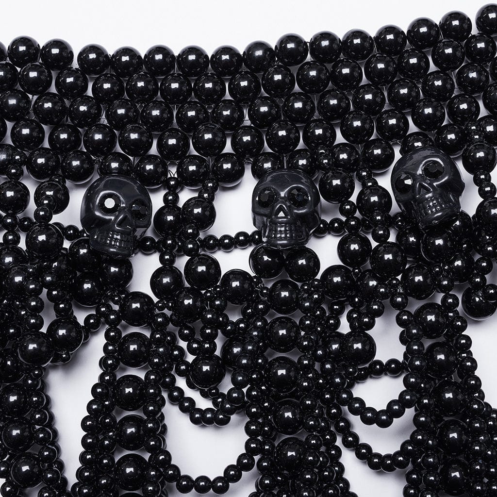 Women's Gothic Skull Layered Beaded Neckwear - Image 6