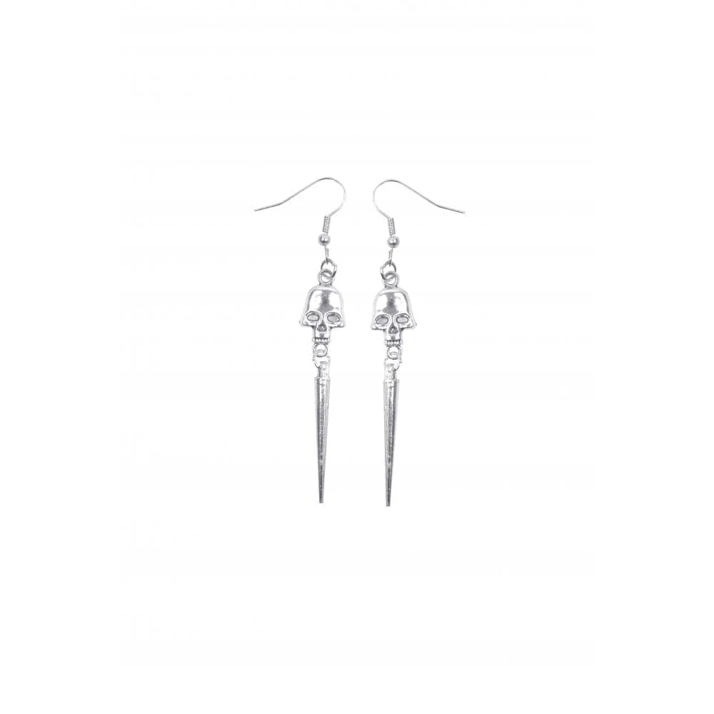 Women's Gothic Skull Studded Earrings - Image 6