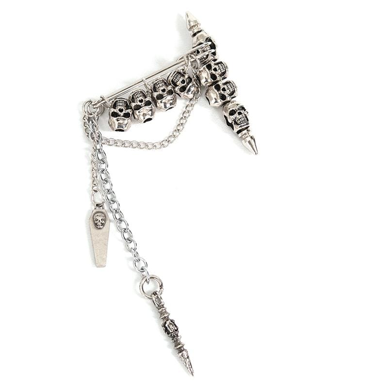 Women's Gothic Skulls Chain Brooch - Image 5