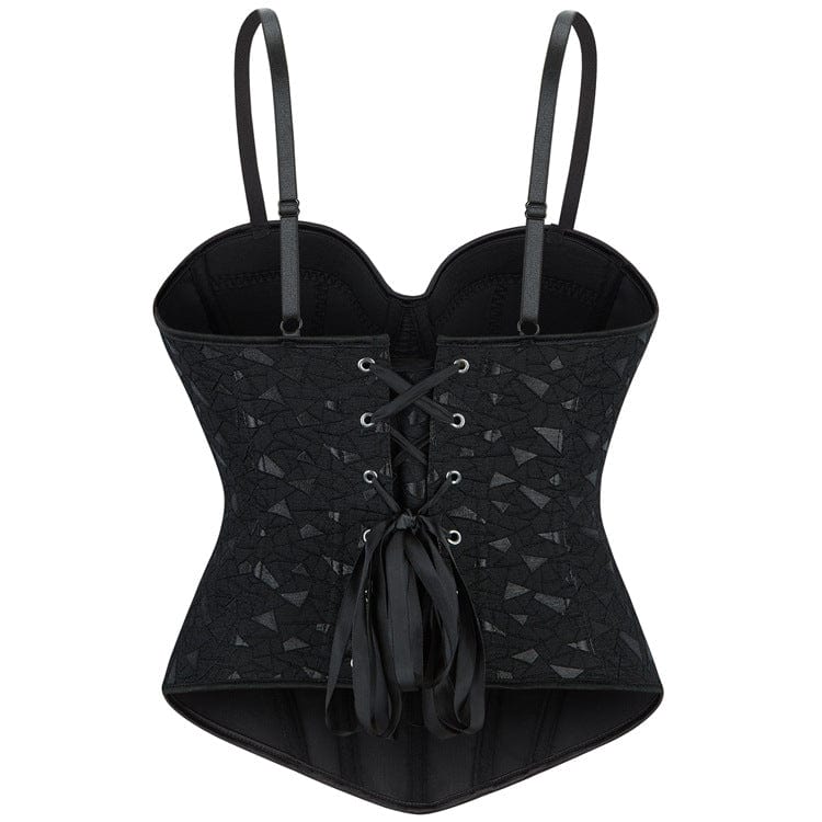 Women's Gothic Splice Lace-up Overbust Corset - Image 3