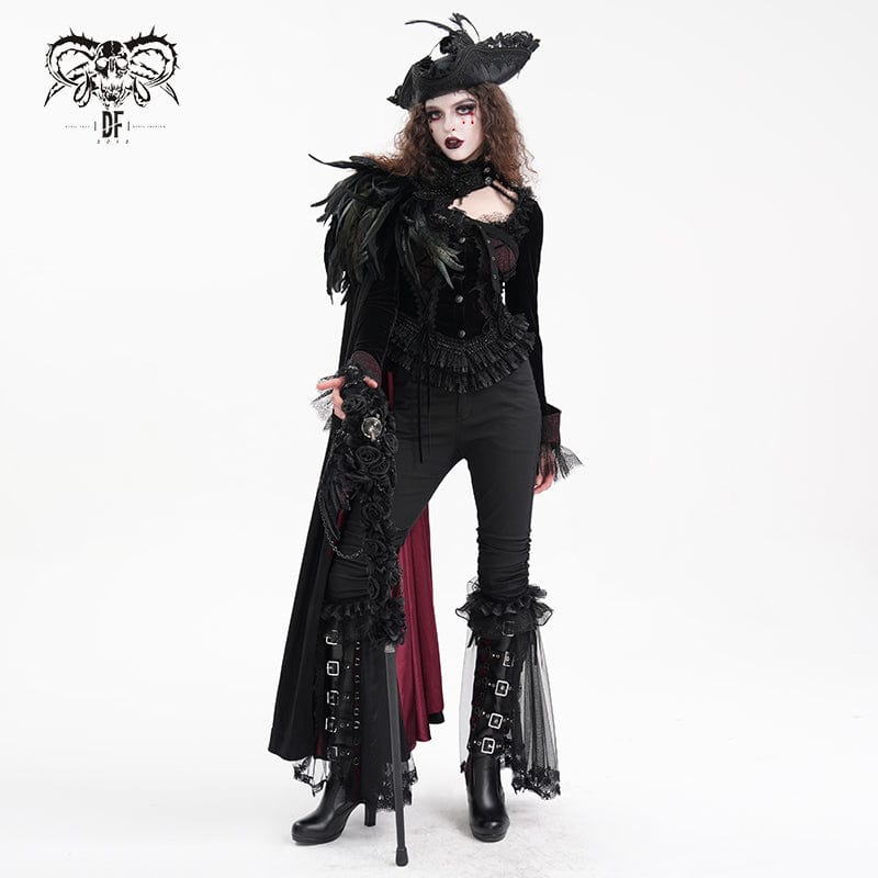 Women's Gothic Splice Ruffled Lace Pants - Image 6