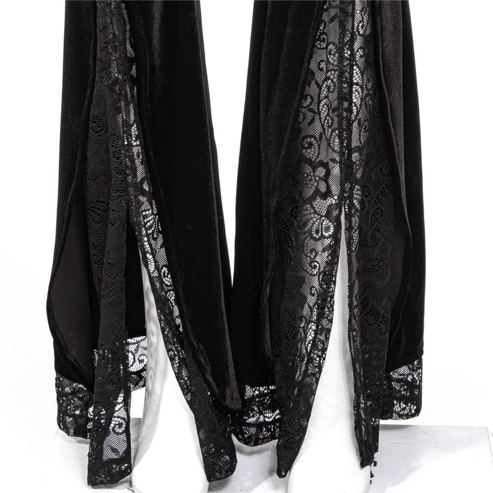 Women's Gothic Splice Slit Lace Pants - Image 11