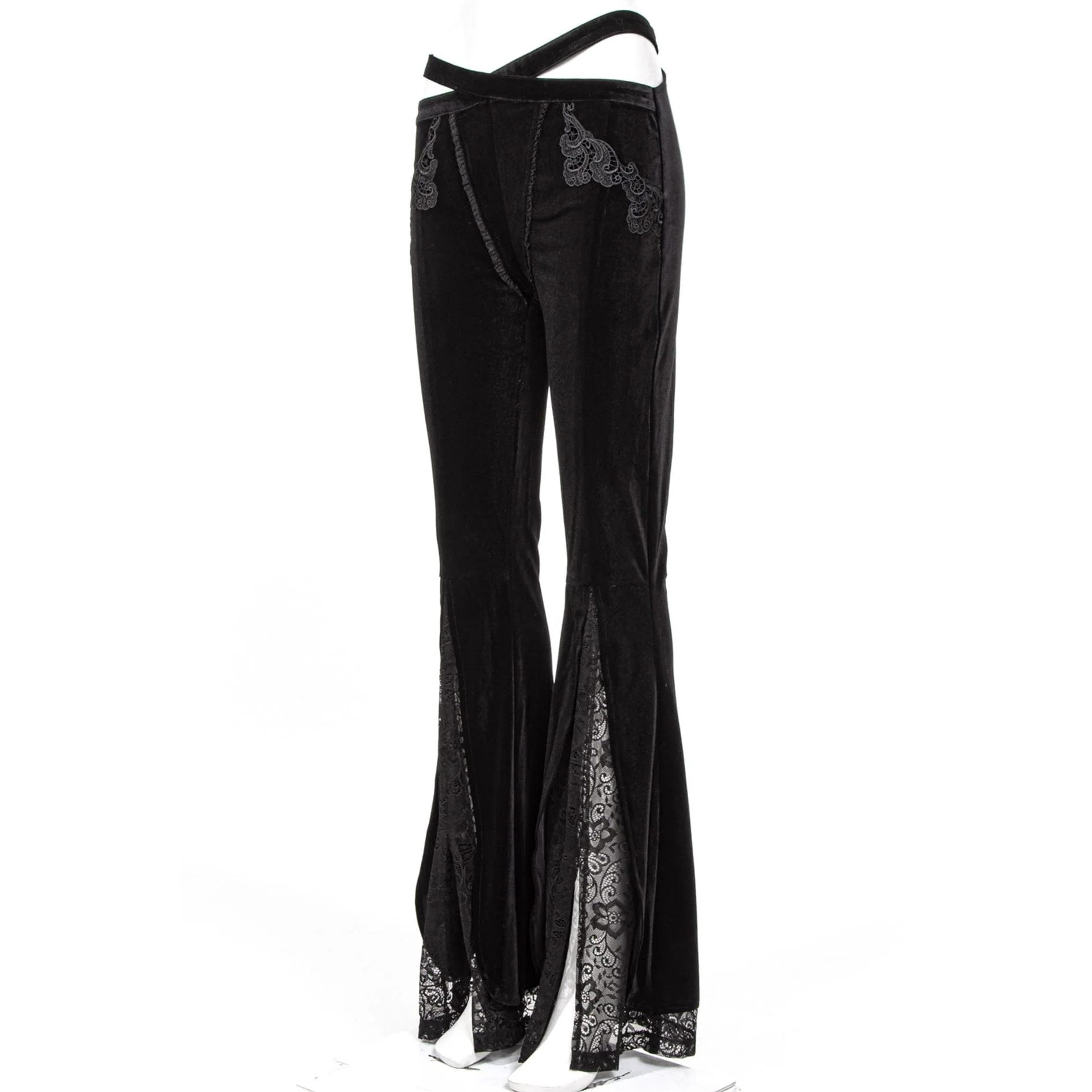 Women's Gothic Splice Slit Lace Pants - Image 5