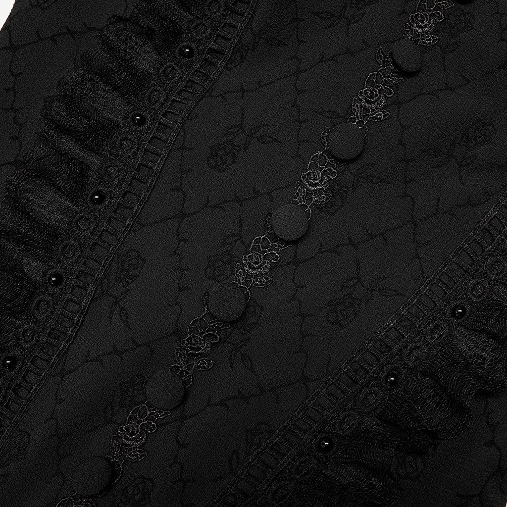 Women's Gothic Square Collar Flare Sleeved Lace Maxi Dress Wedding Dress - Image 7