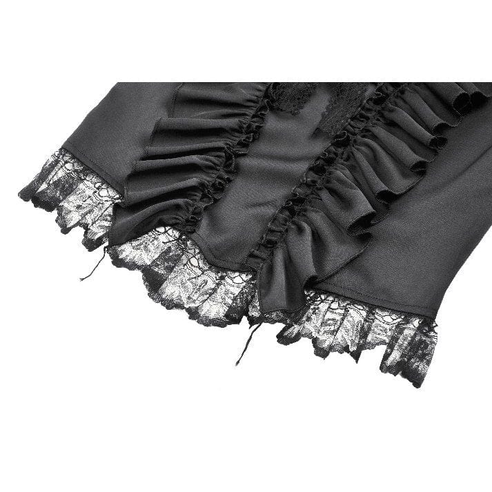 Women's Gothic Square Collar Ruffles Lace Top - Image 19