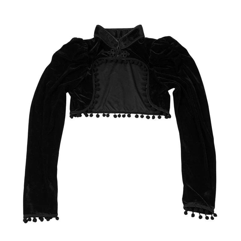 Women's Gothic Stand Collar Capes With Tassels - Image 4