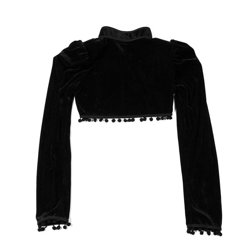 Women's Gothic Stand Collar Capes With Tassels - Image 5