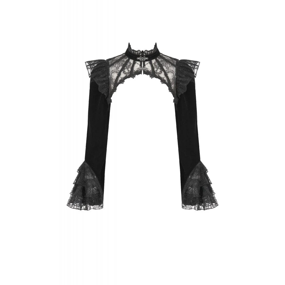 Women's Gothic Stand Collar Flared Sleeved Cape - Image 12