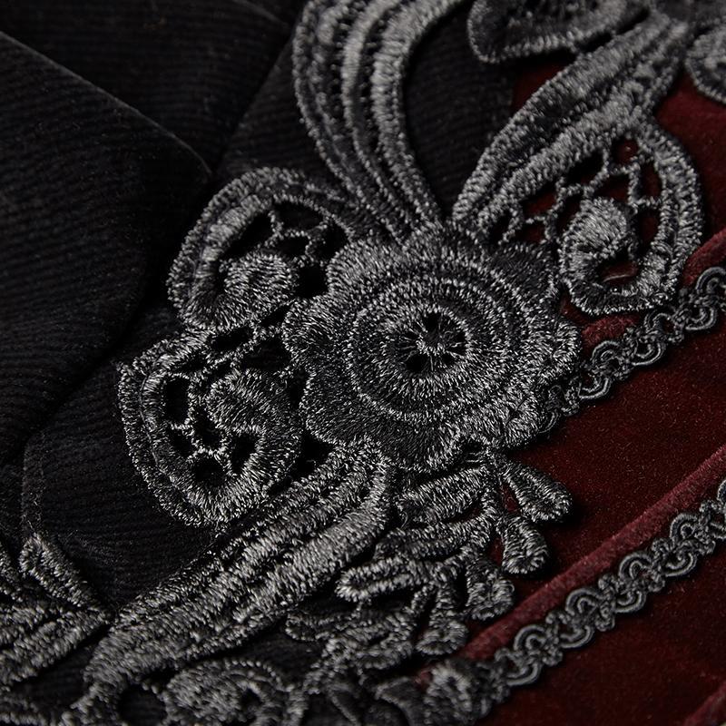 Women's Gothic Stand Collar Forked Tail Velvet Jackets - Image 7