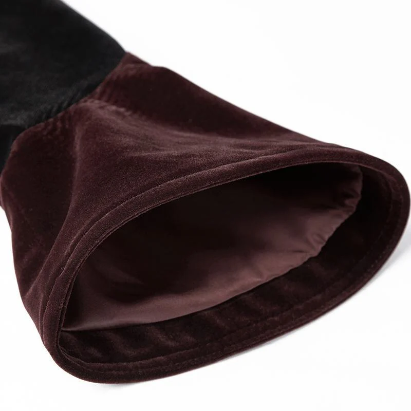 Women's Gothic Stand Collar Forked Tail Velvet Jackets - Image 9