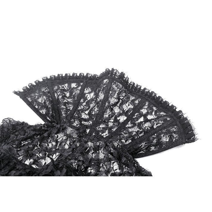 Women's Gothic Stand Collar Ruffled Lace Cape - Image 13