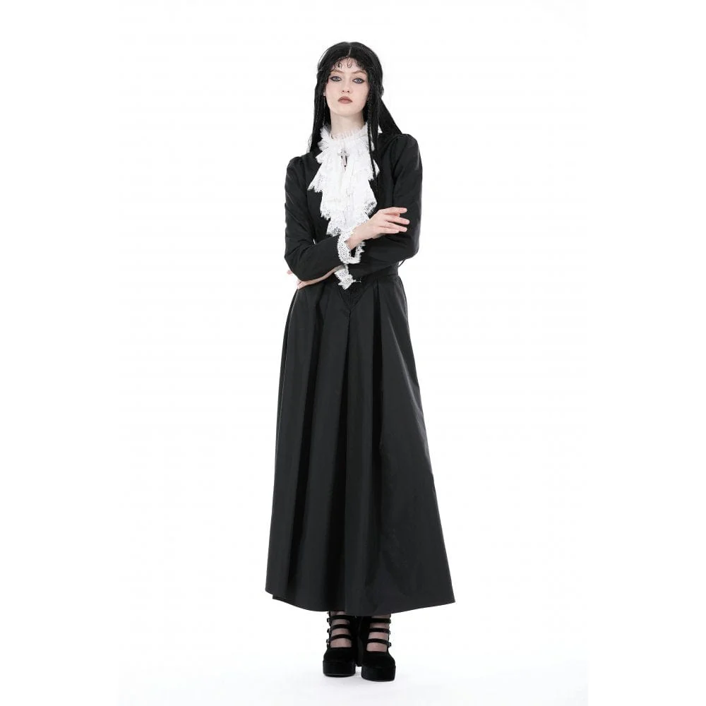 Women's Gothic Stand Collar Ruffled Neck Jacket - Image 3