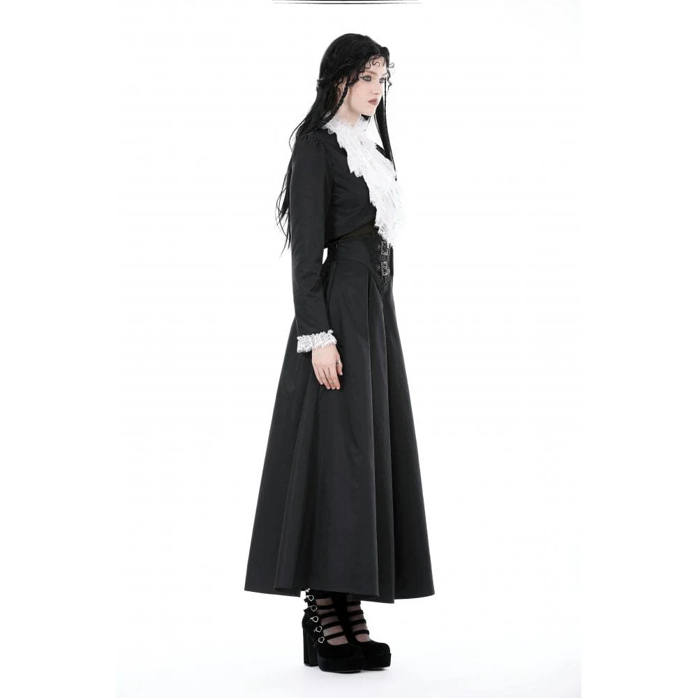 Women's Gothic Stand Collar Ruffled Neck Jacket - Image 8