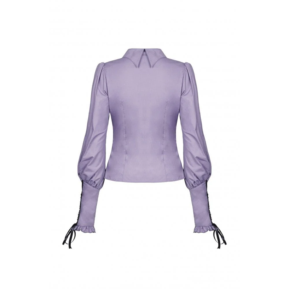 Women's Gothic Star Collar Puff Sleeved Shirt - Image 8