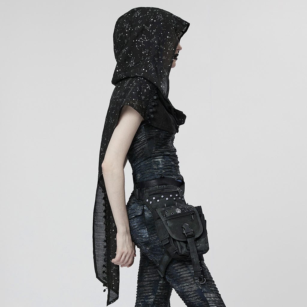 Women's Gothic Star Cutout Scarf with Hood - Image 2