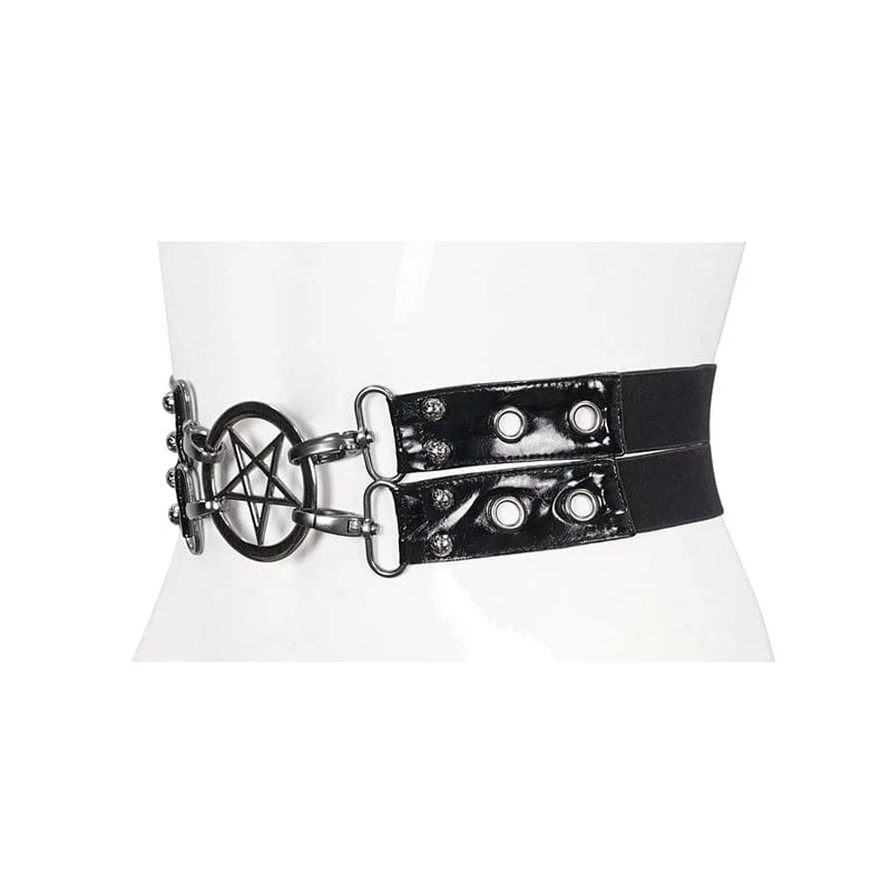 Women's Gothic Star Double-layer Faux Leather Belt - Image 6