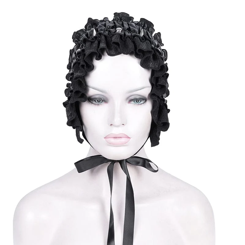 Women's Gothic Strap Ruffled Mesh Hair Accessories - Image 5