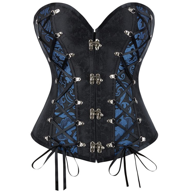 Women's Gothic Strappy Buckle-up Overbust Corset - Image 6