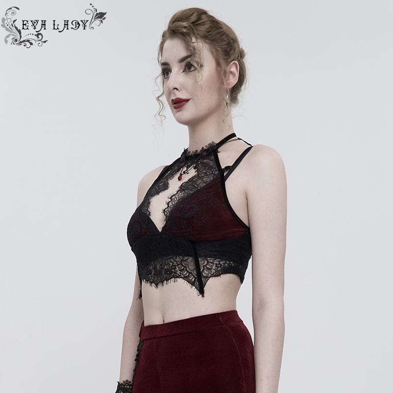 Women's Gothic Strappy Cutout Lace Bustier - Image 2