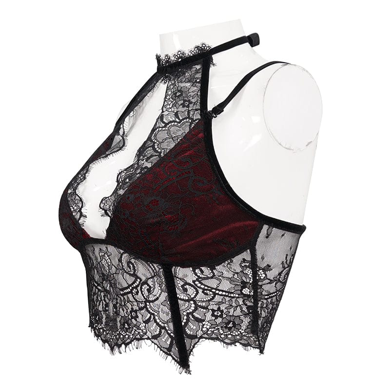 Women's Gothic Strappy Cutout Lace Bustier - Image 6