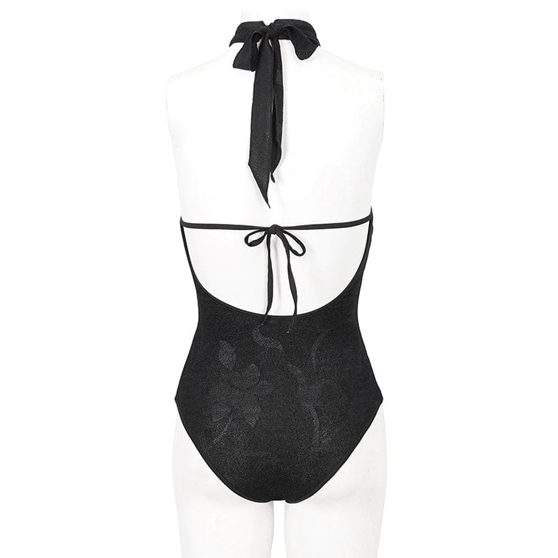 Women's Gothic Strappy Cutout Lace Swimsuit - Image 8