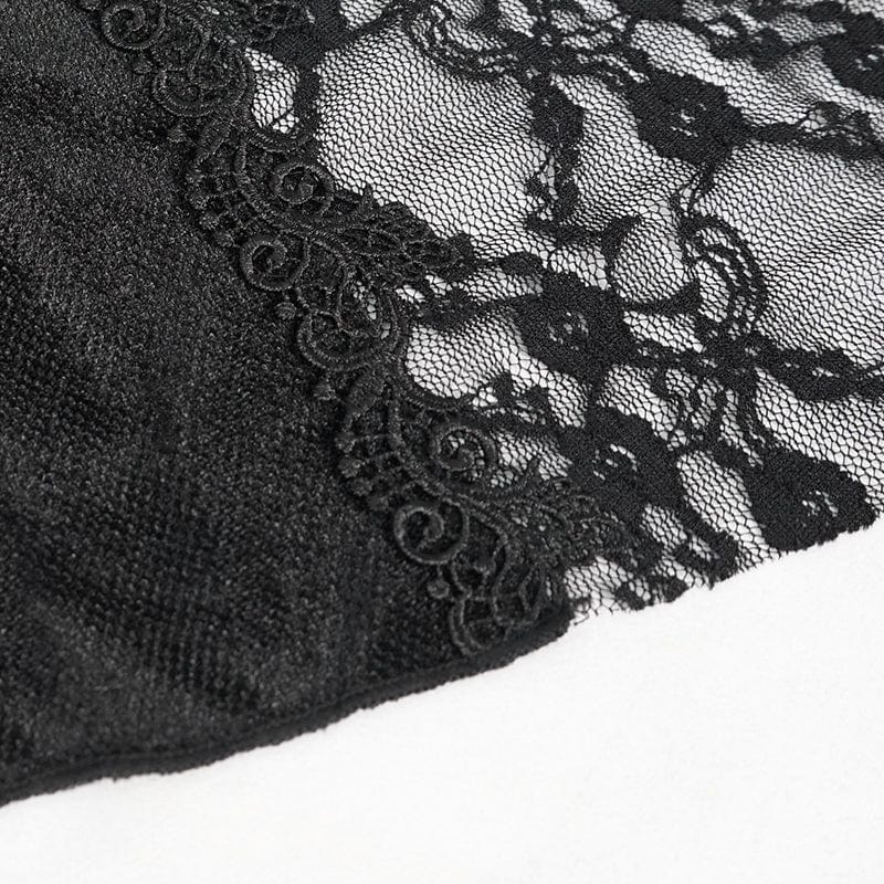 Women's Gothic Strappy Lace Splice Flared Pants - Image 11