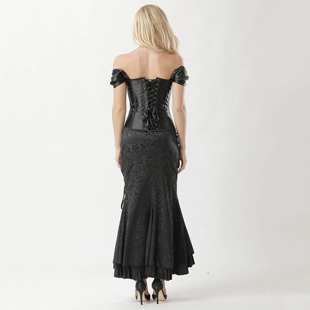 Women's Gothic Strappy Off Shoulder Overbust Corset - Image 3