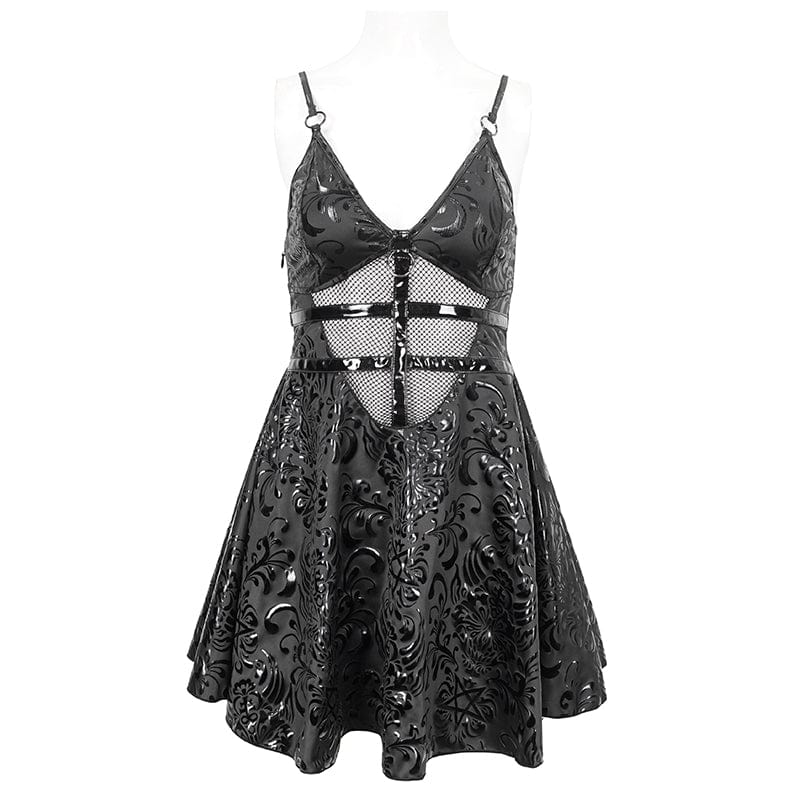 Women's Gothic Strappy Plunging Slip Dress - Image 6