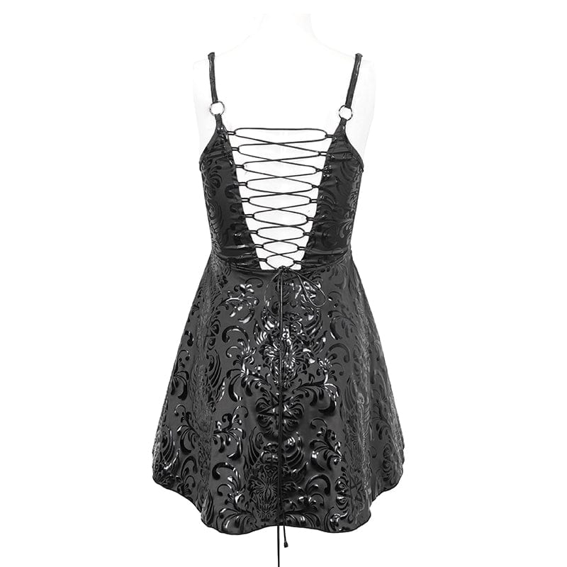 Women's Gothic Strappy Plunging Slip Dress - Image 8