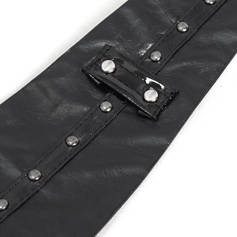 Women's Gothic Studded Faux Leather Tie with Choker - Image 8