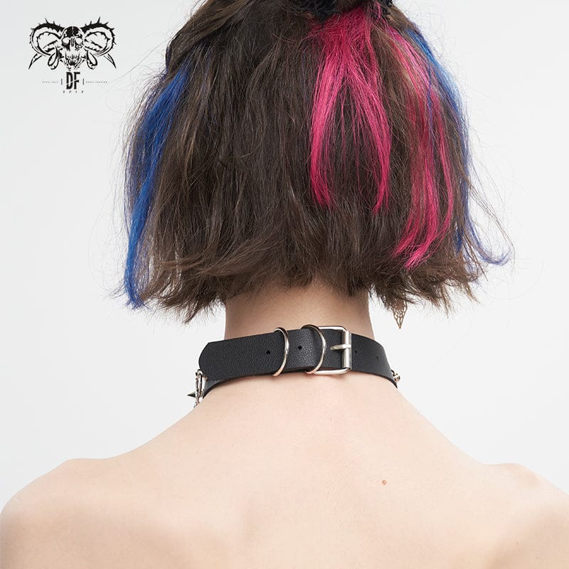 Women's Gothic Studded Tassels Chain Choker - Image 4