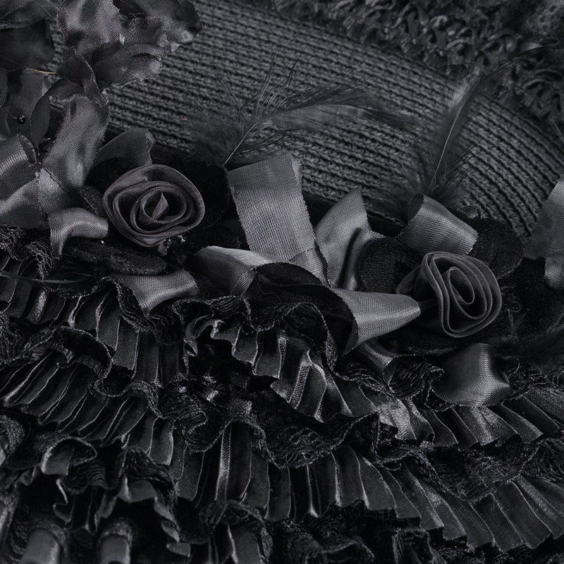 Women's Gothic Tassels Flower Mesh Hair Accessories - Image 12