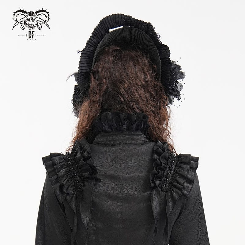 Women's Gothic Tassels Flower Mesh Hair Accessories - Image 6