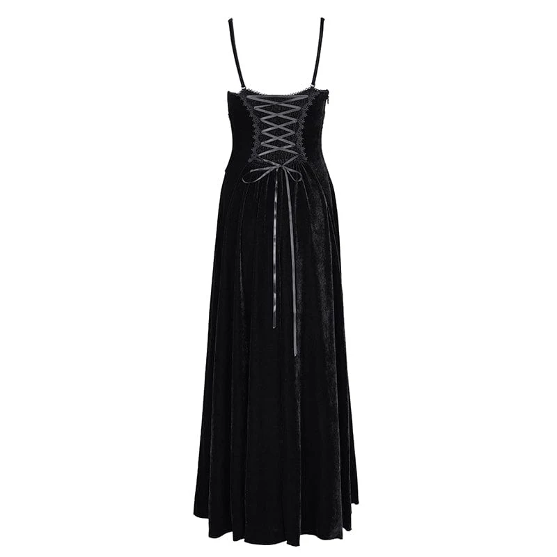 Women's Gothic Tassels Lace-up Slip Dress Wedding Dress - Image 7